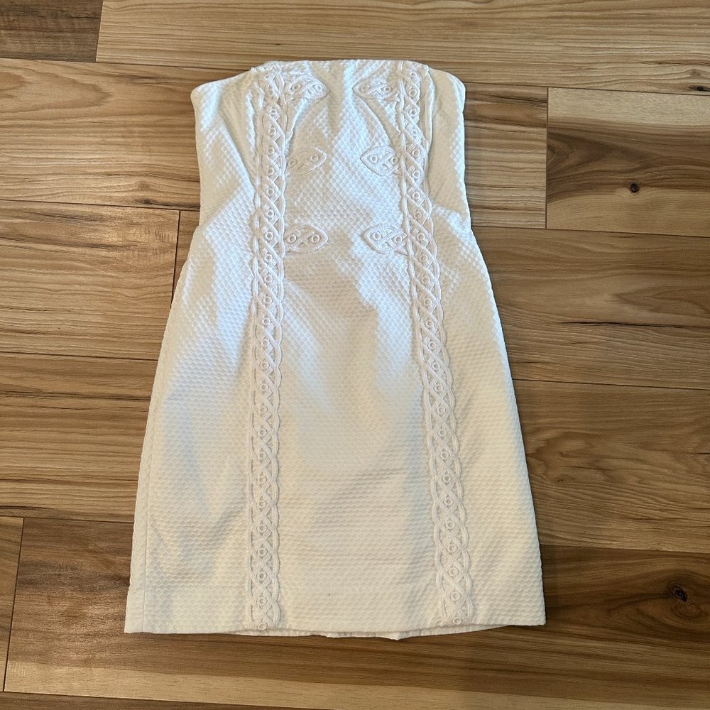 Lilly Pulitzer Tansy Strapless Dress White Size 2
